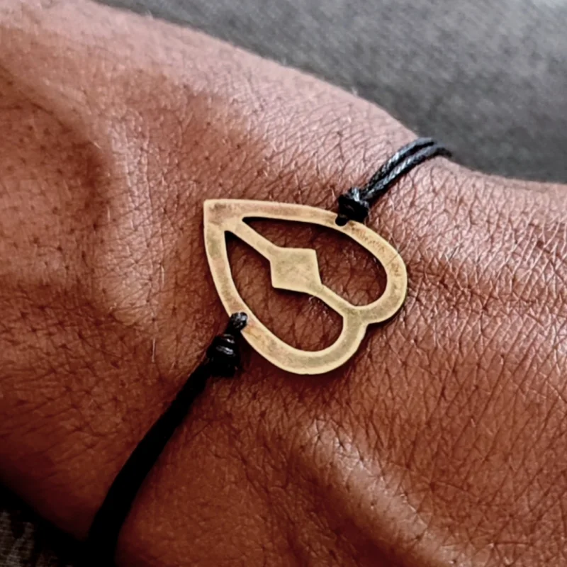 Rustic Adinkra Brass Bracelet