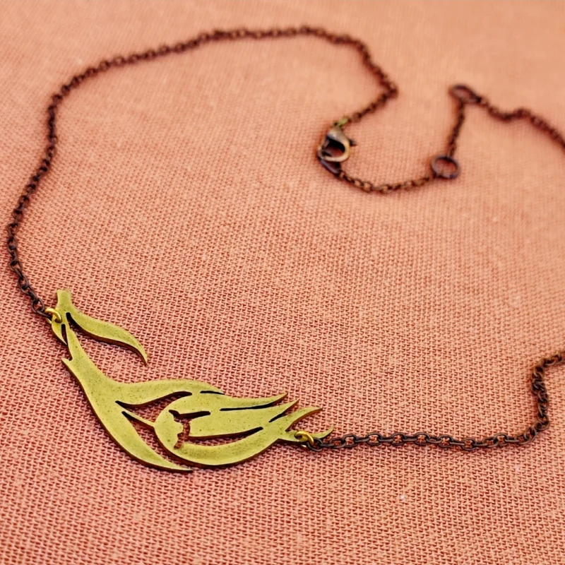 Islamic Art Tulip Brass Necklace - 1