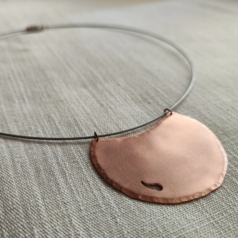 Simplistic Paisley Copper Necklace