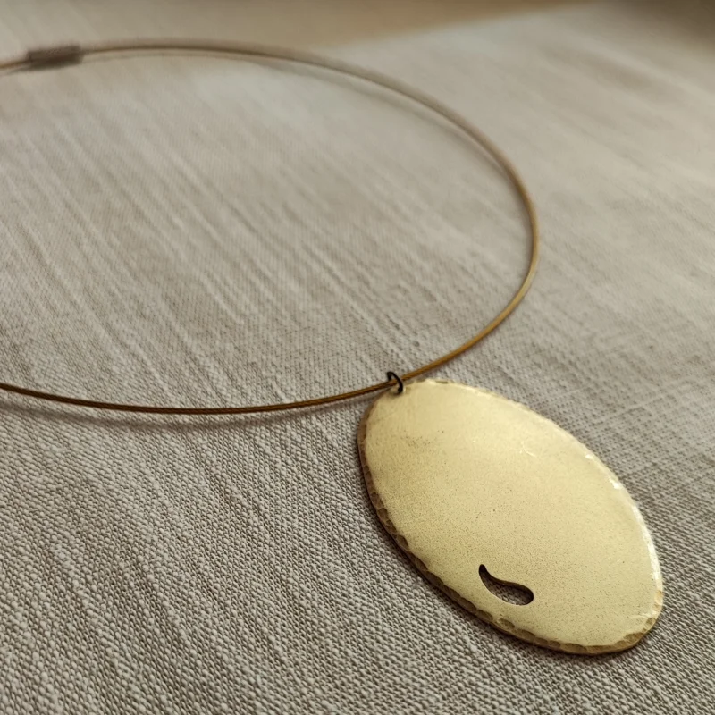 Simplistic Paisley Brass Pendant