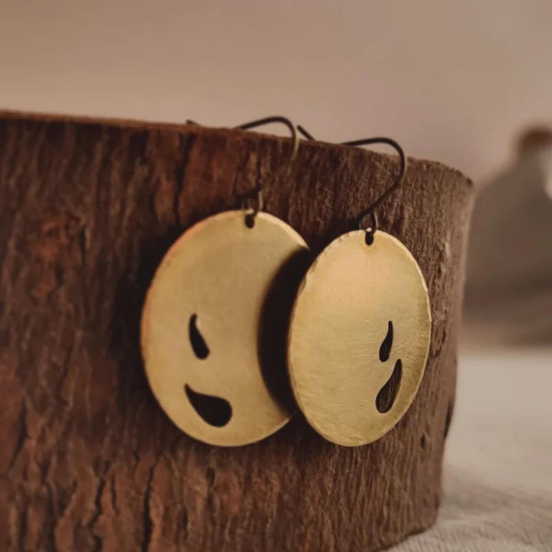 Simplistic Round Brass Earrings