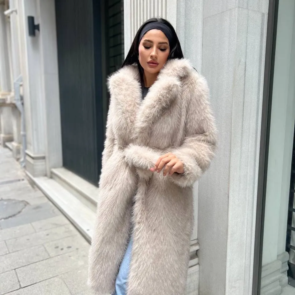 Fur Long Coat - 1