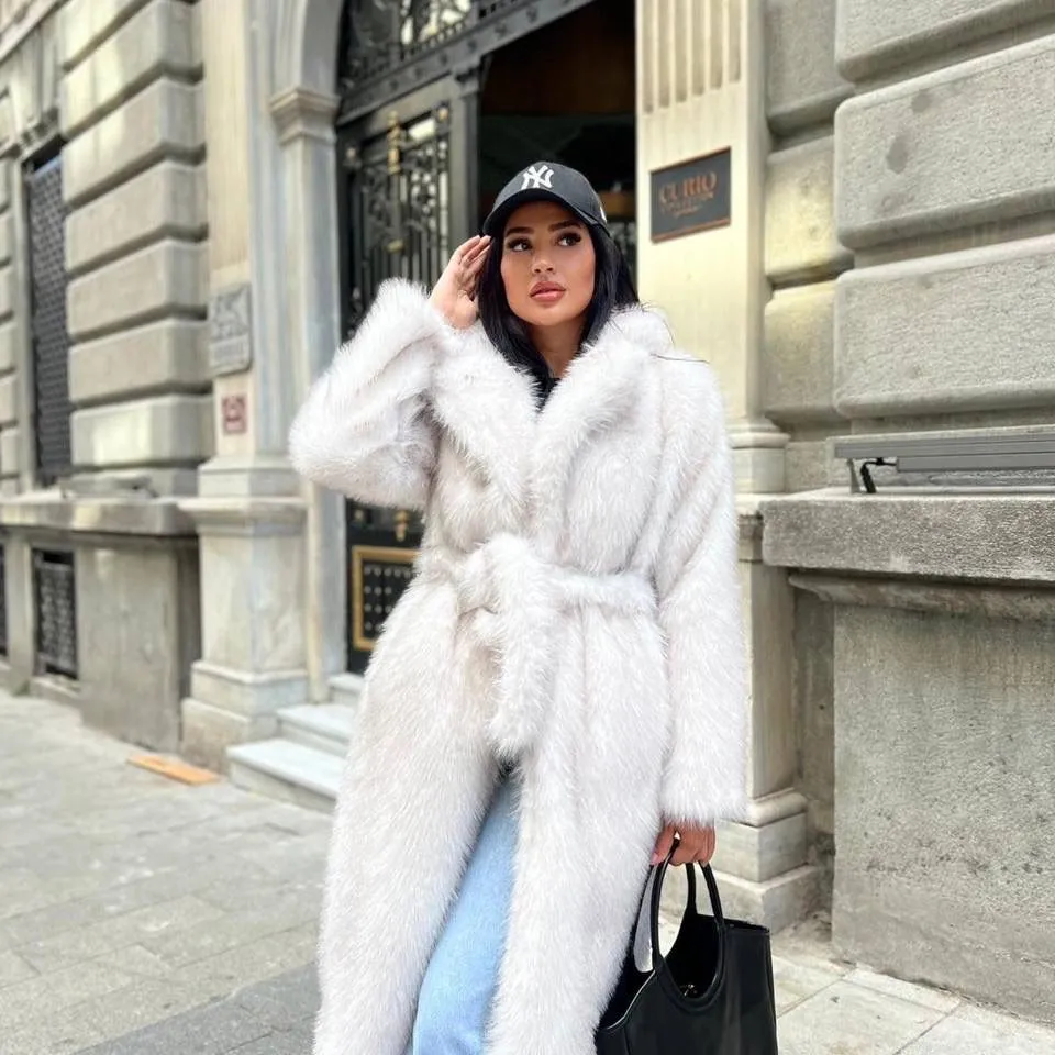 Fur Long Coat - 6