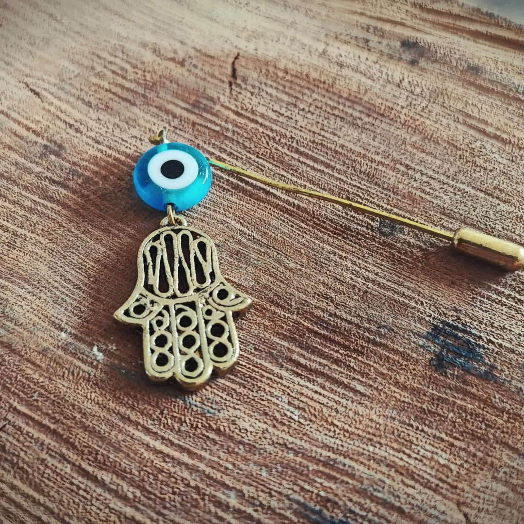 Hand Of Fatima Evil Eye Lapel Pin - 1