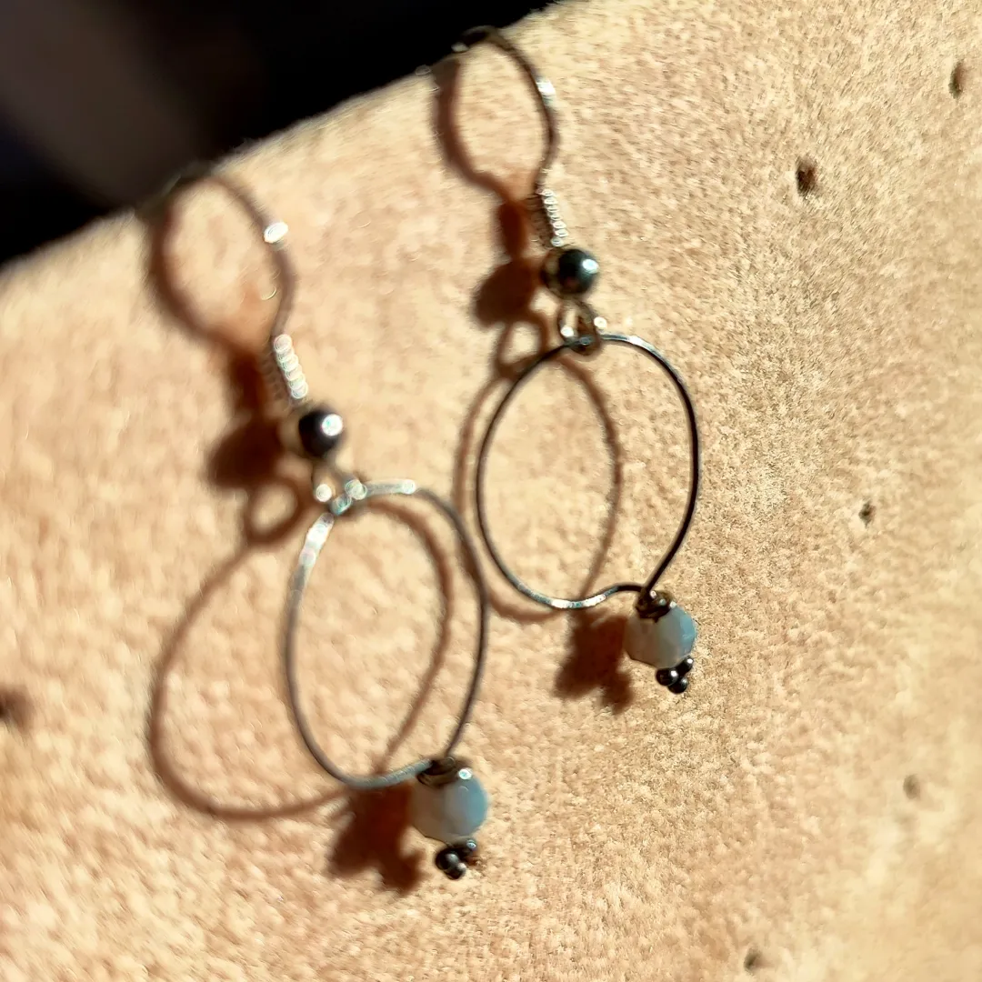 Minimalist 925 Silver Dangle Earrings - 1