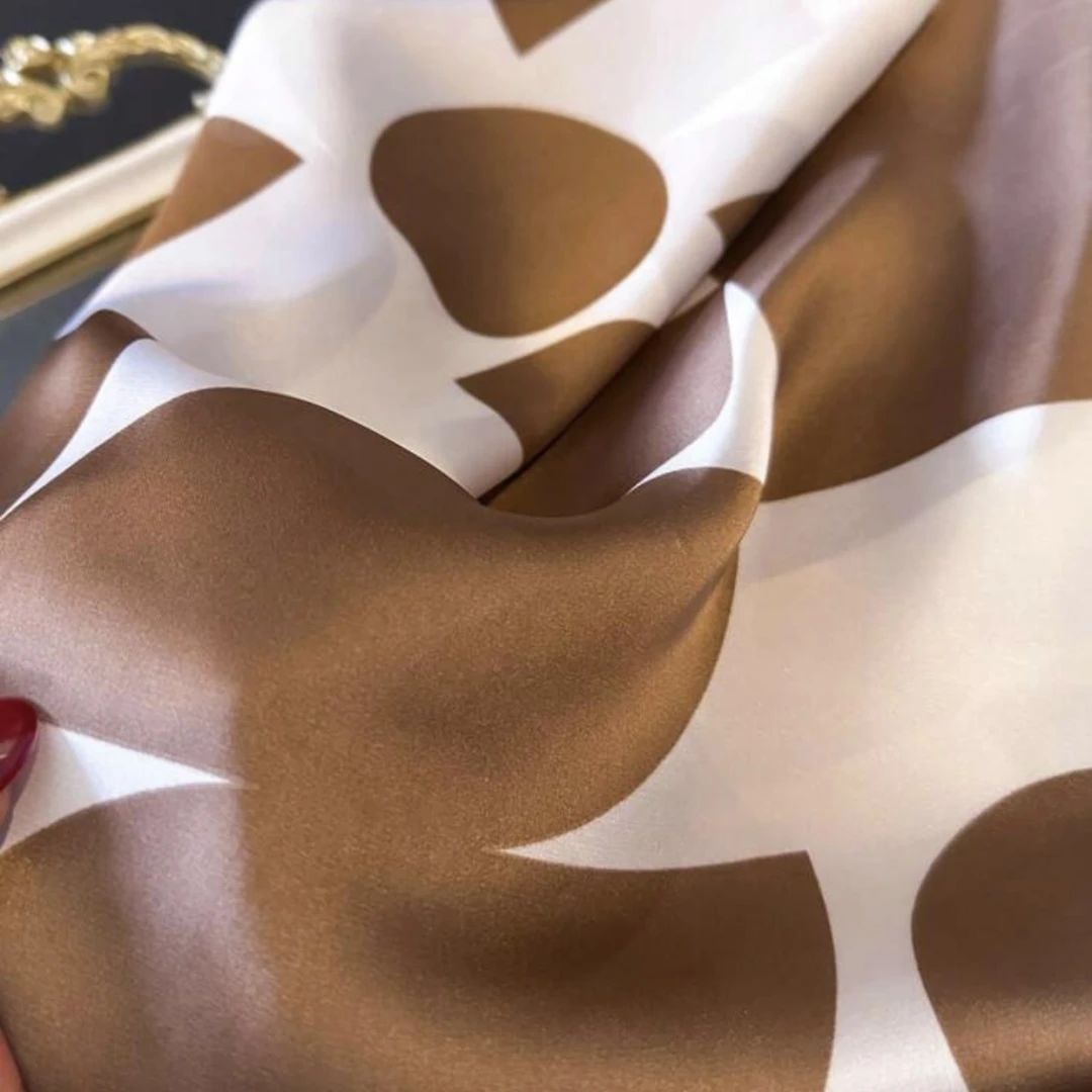 Foulard Geometric Print Camel - 1