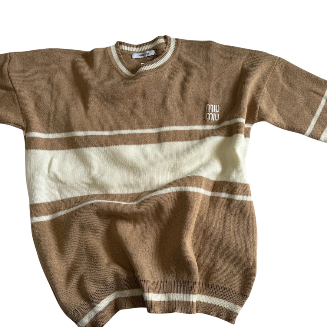 Striped Oversized Knit Sweater - 1