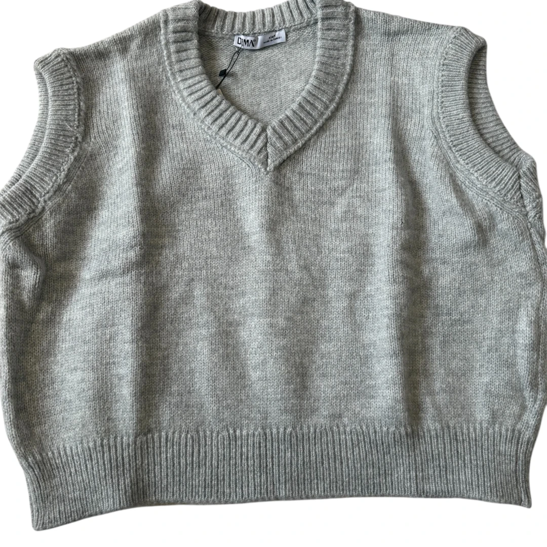 V-Neck Knit Sweater Vest - 2