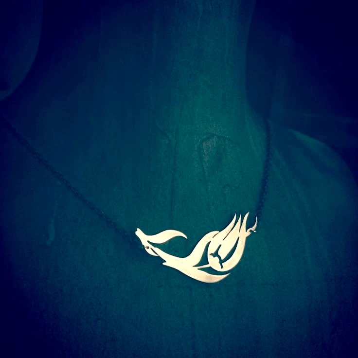 Islamic Art Tulip Brass Necklace