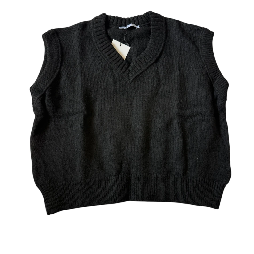 V-Neck Knit Sweater Vest - 2