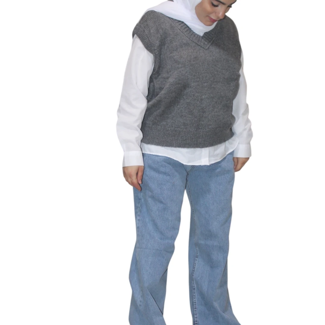 V-Neck Knit Sweater Vest