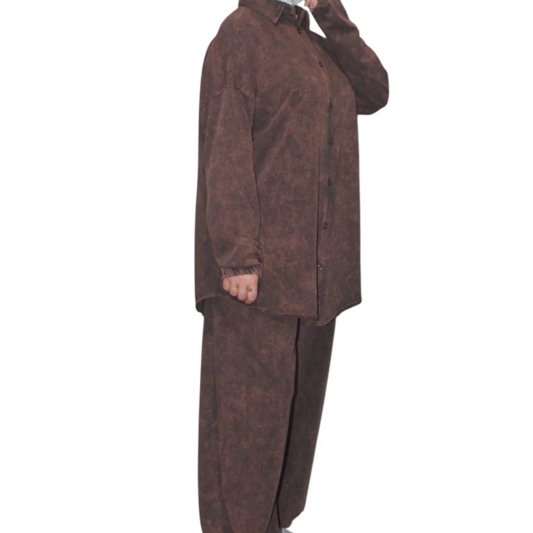 Oversized Marble-Wash Shirt And Trousers - 4