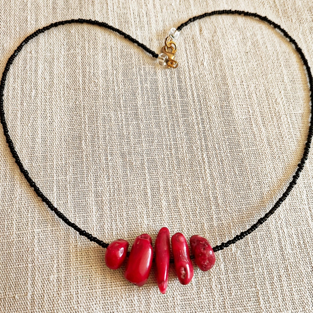 Coral Beaded Necklace - 2
