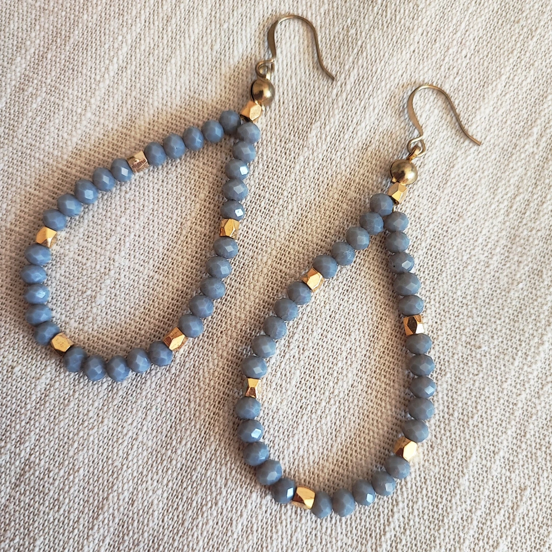 Teardrop Beaded Earrings - 1