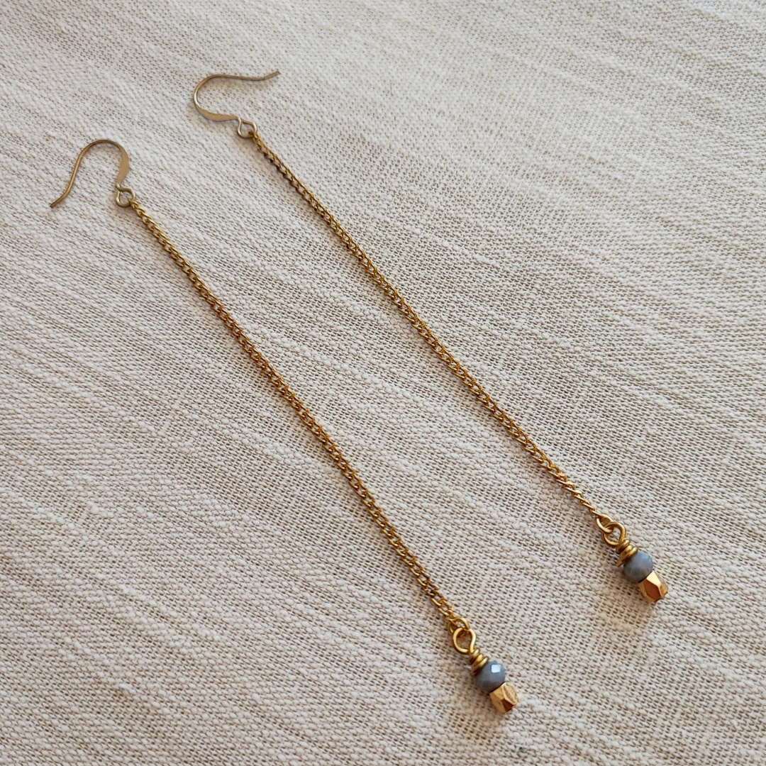 Long Dangle Chain Earrings