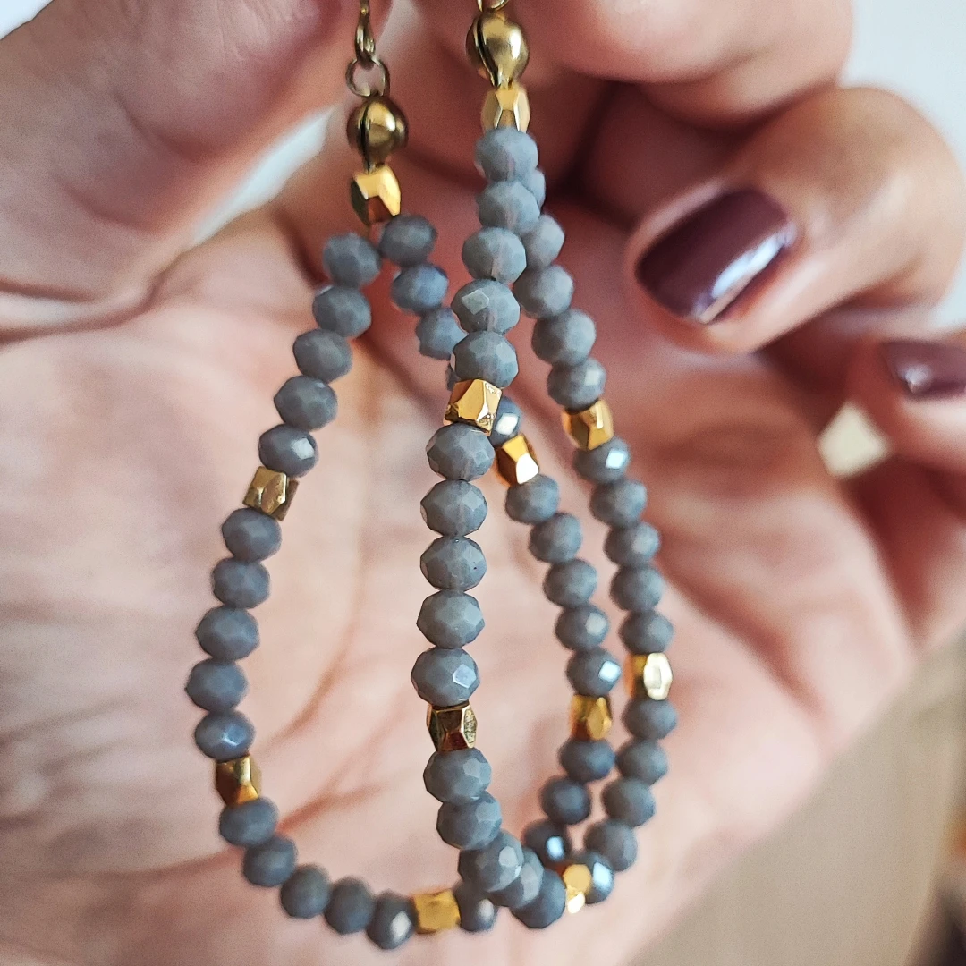 Teardrop Beaded Earrings - 2