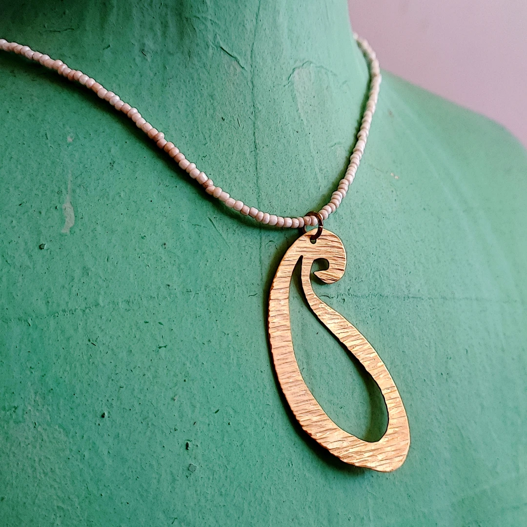 Gold Plated Paisley Beaded Necklace