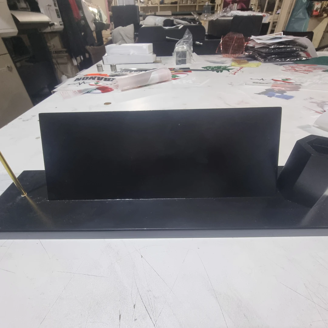 Wood Office With Lebanese Flag