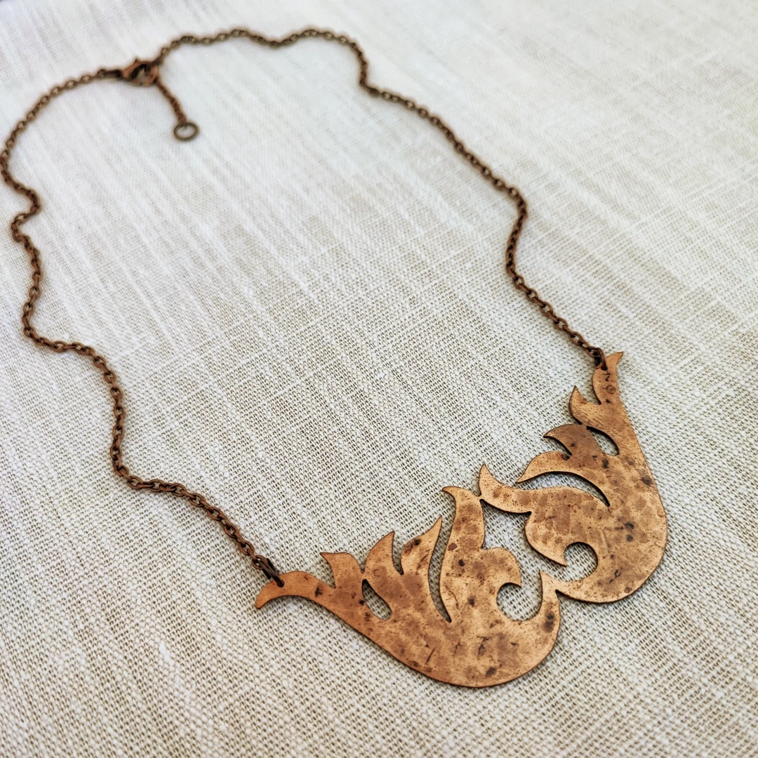 Botanical Rustic Copper Necklace