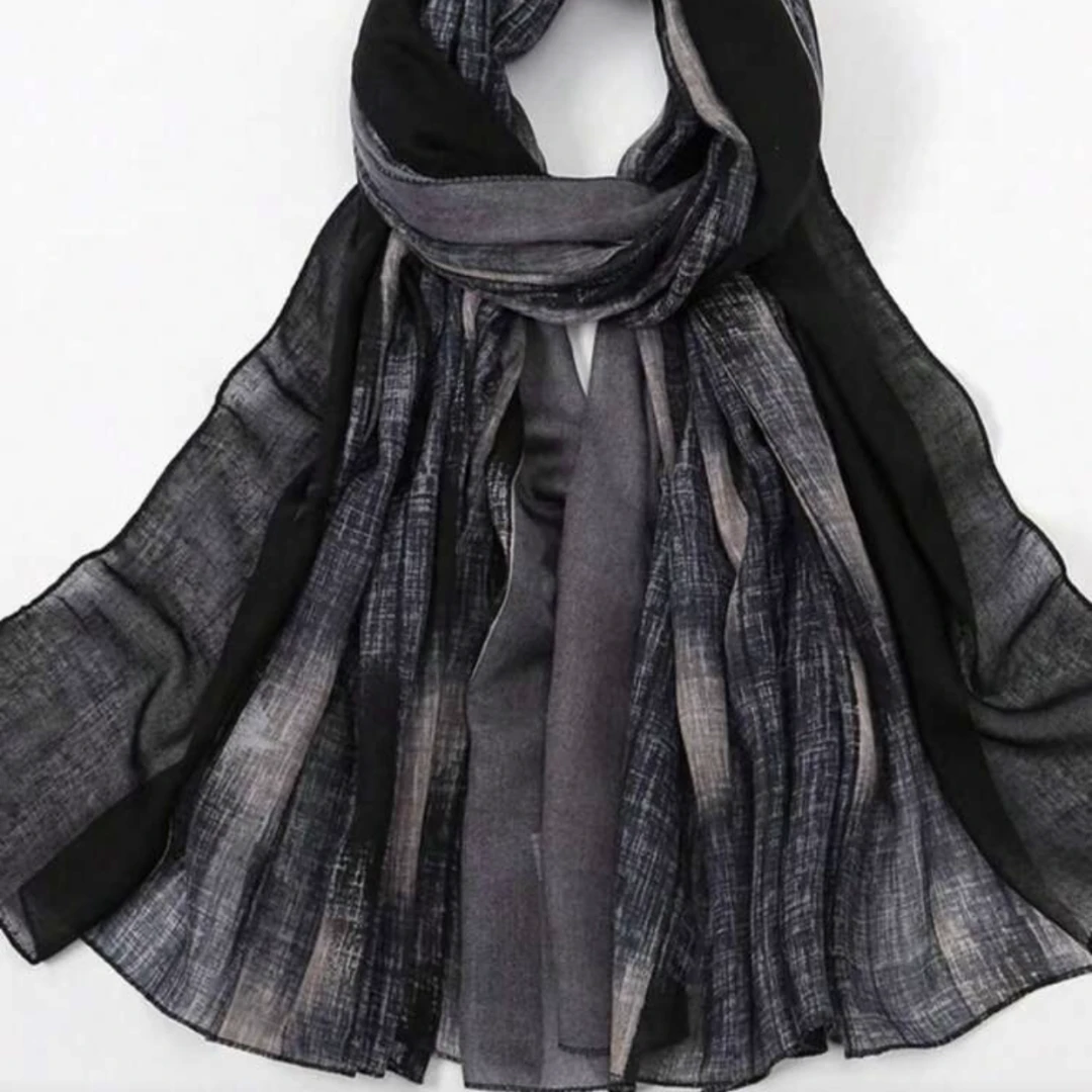Geometric Versatile Scarf Dark Blue