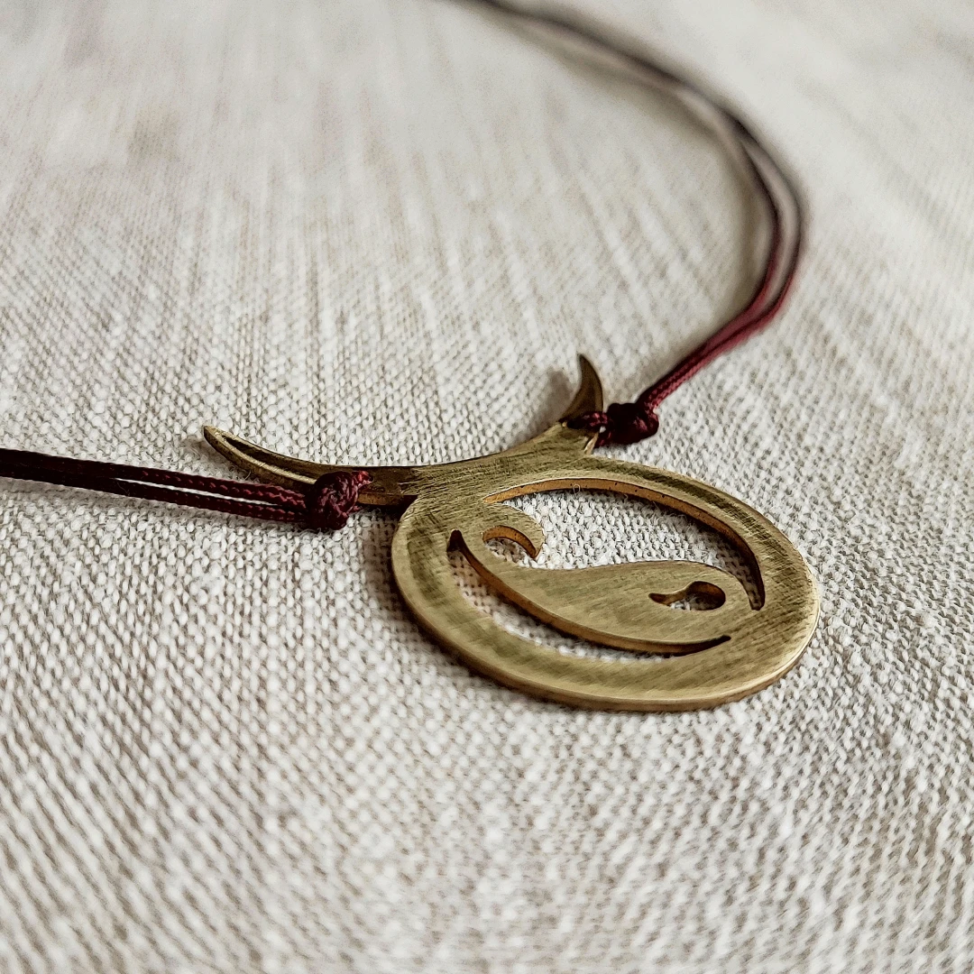 Bull's Horns Taurus Paisley Necklace