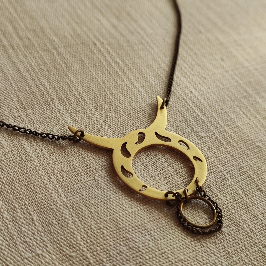 Bull's Horns Taurus Paisley Necklace