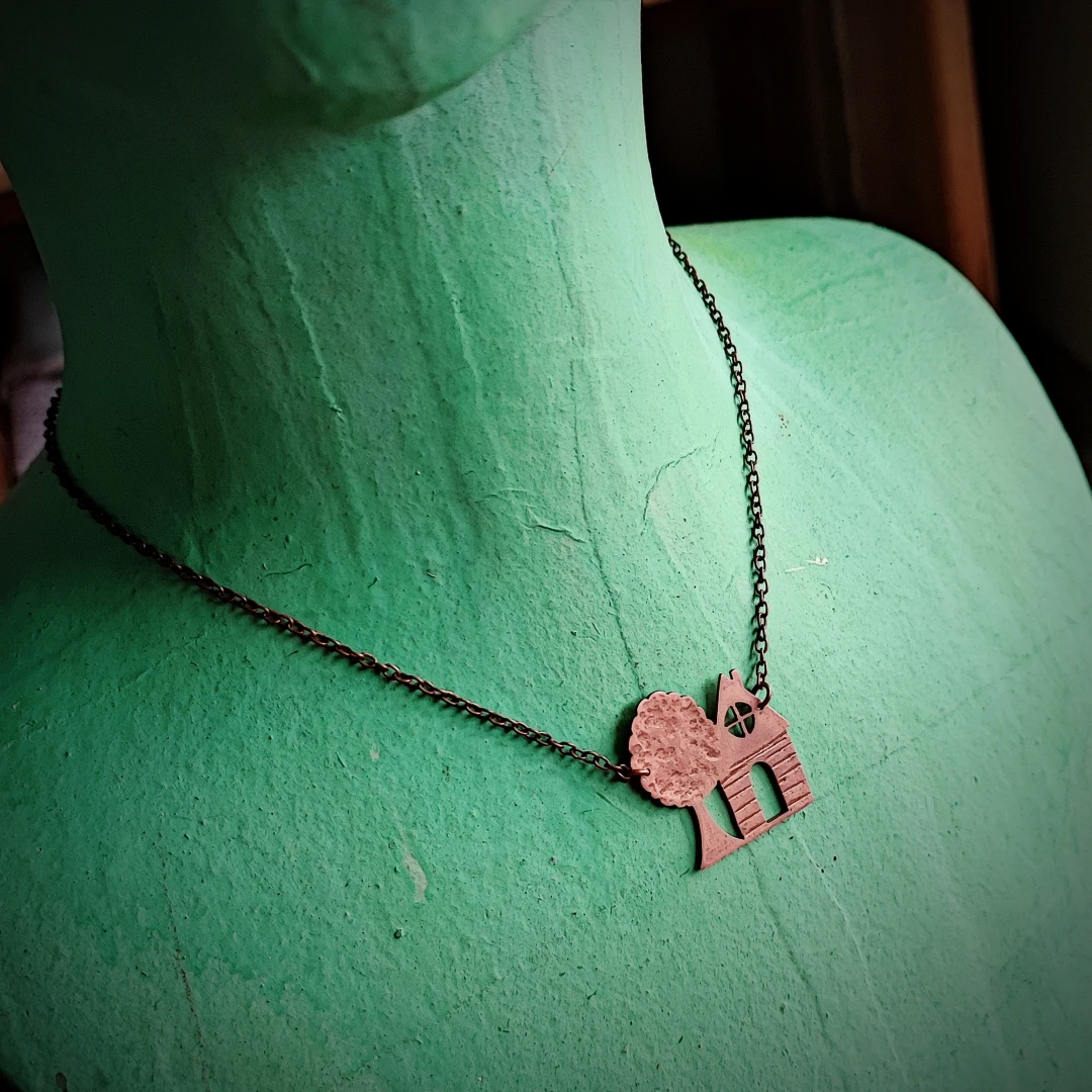 Whimsical House Copper Necklace - 4