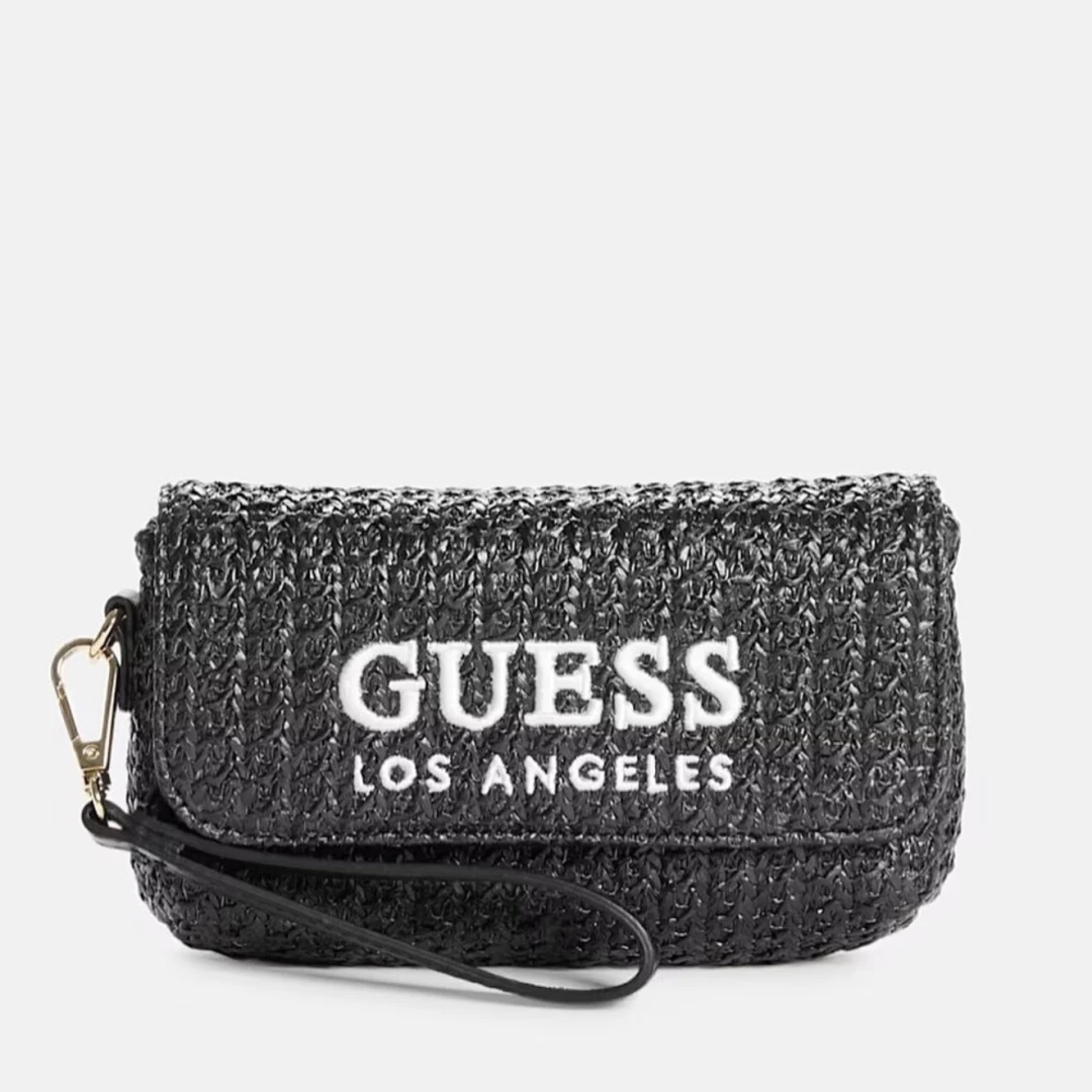 GUESS Black Woven Wristlet