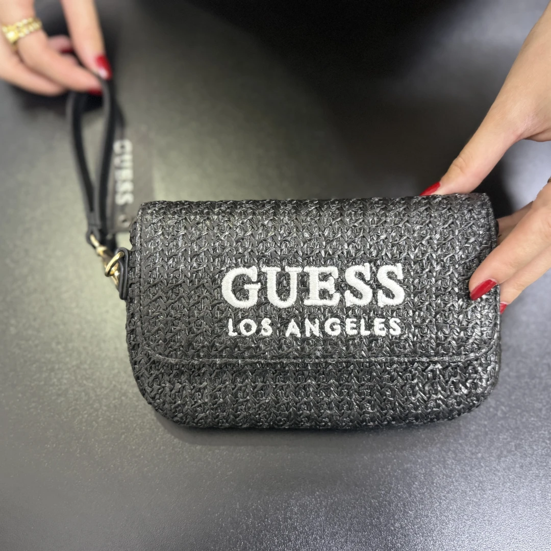 GUESS Black Woven Wristlet - 1