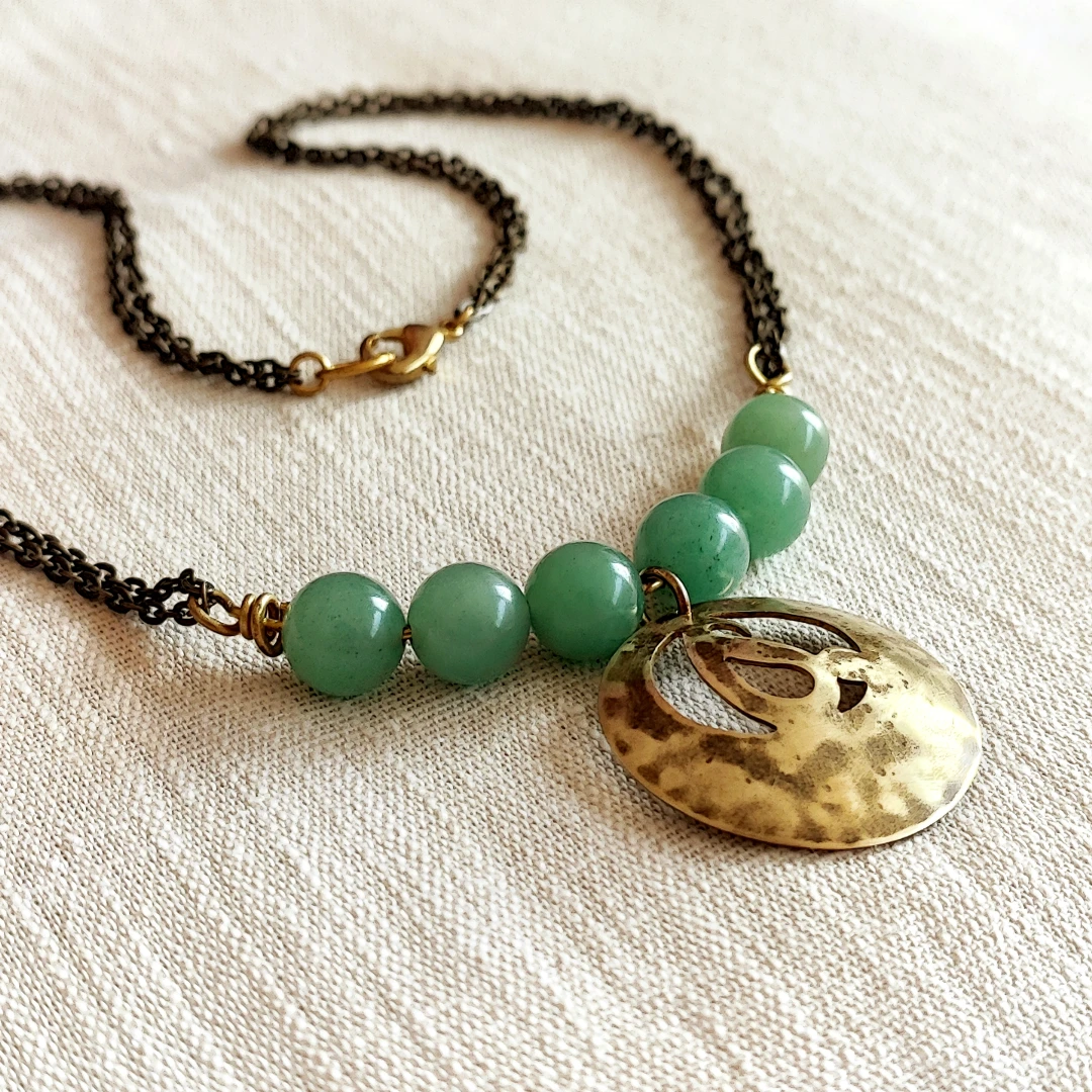 Boho Beaded Rustic Paisley Necklace