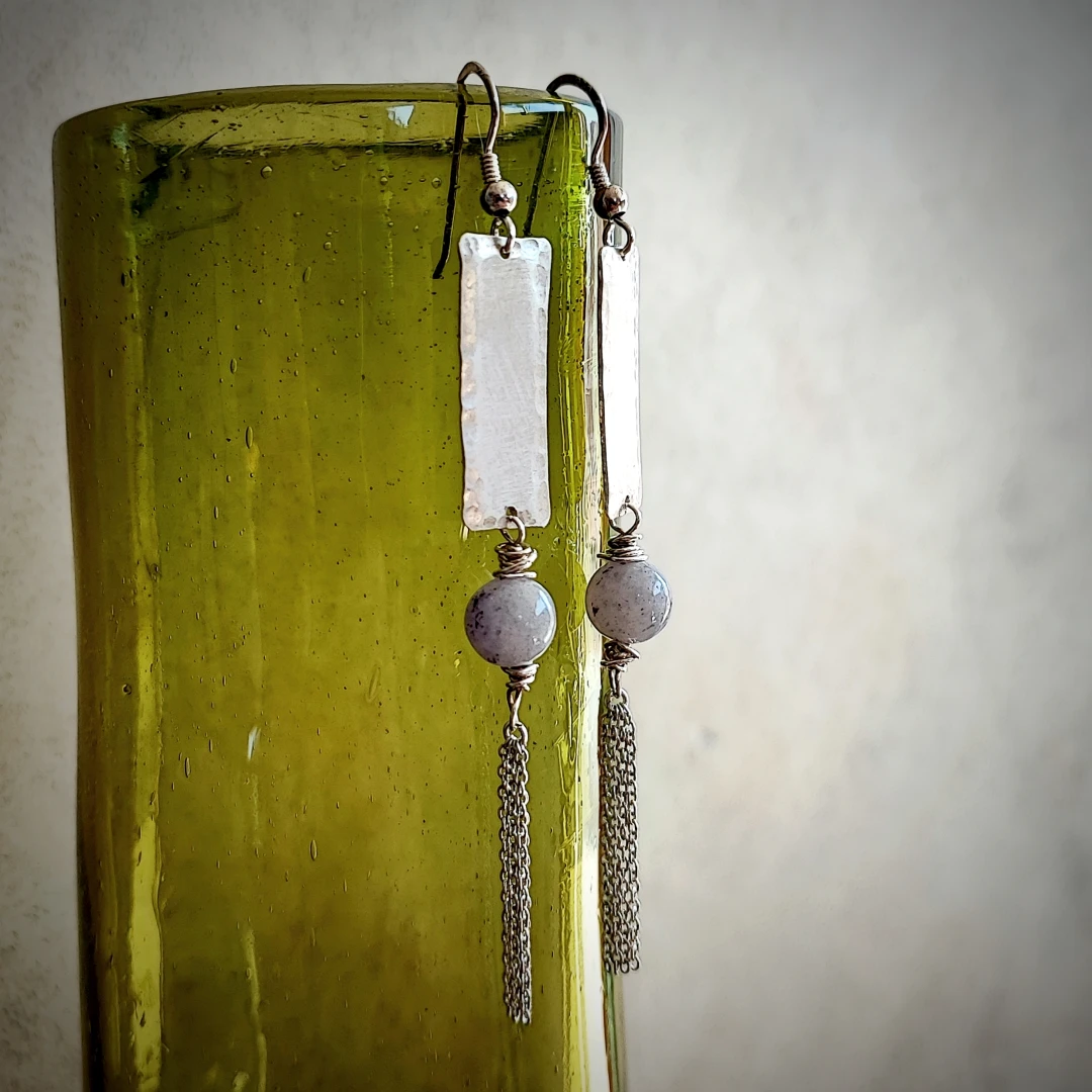 Boho Dangly 925 Silver Tassel Earrings