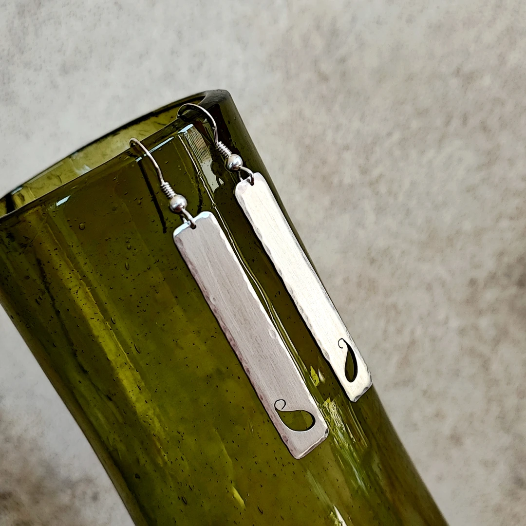 Whimsical 925 Silver Paisley Earrings