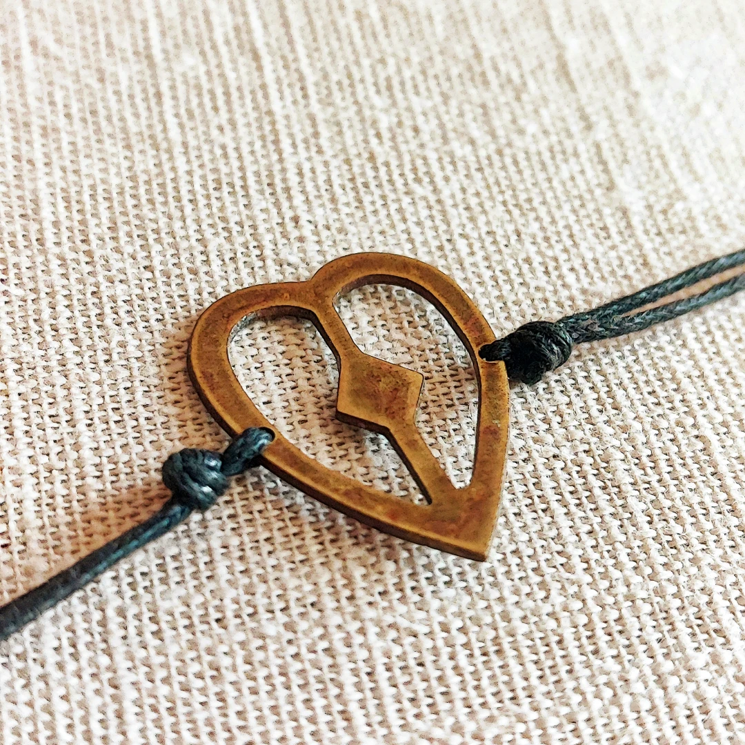 Rustic Adinkra Brass Bracelet