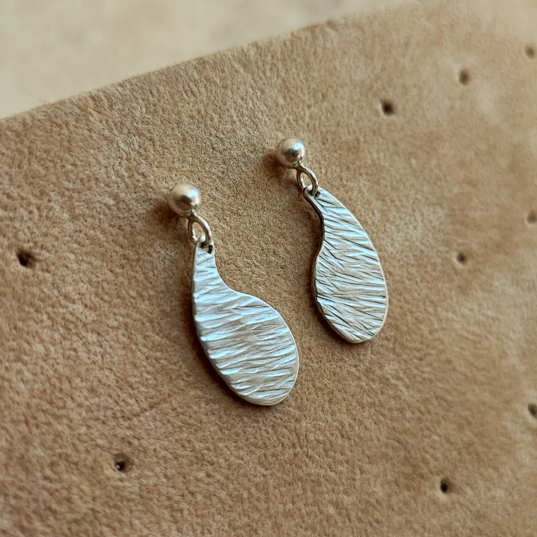 925 Silver Paisley Dangle Post Earrings - 2