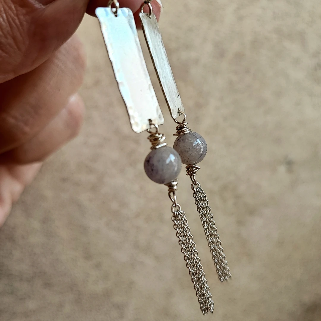 Boho Dangly 925 Silver Tassel Earrings - 2