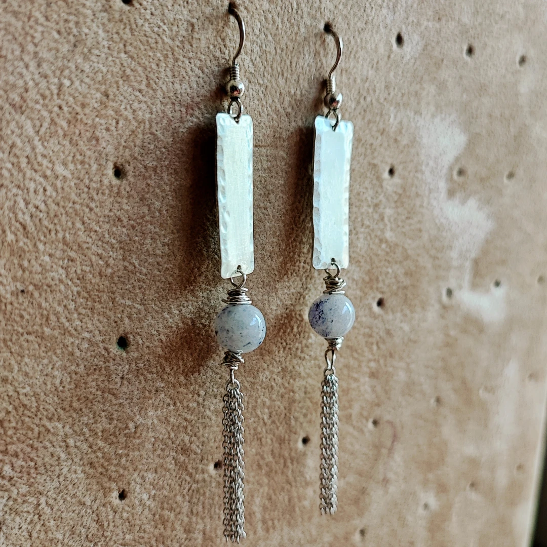 Boho Dangly 925 Silver Tassel Earrings - 3