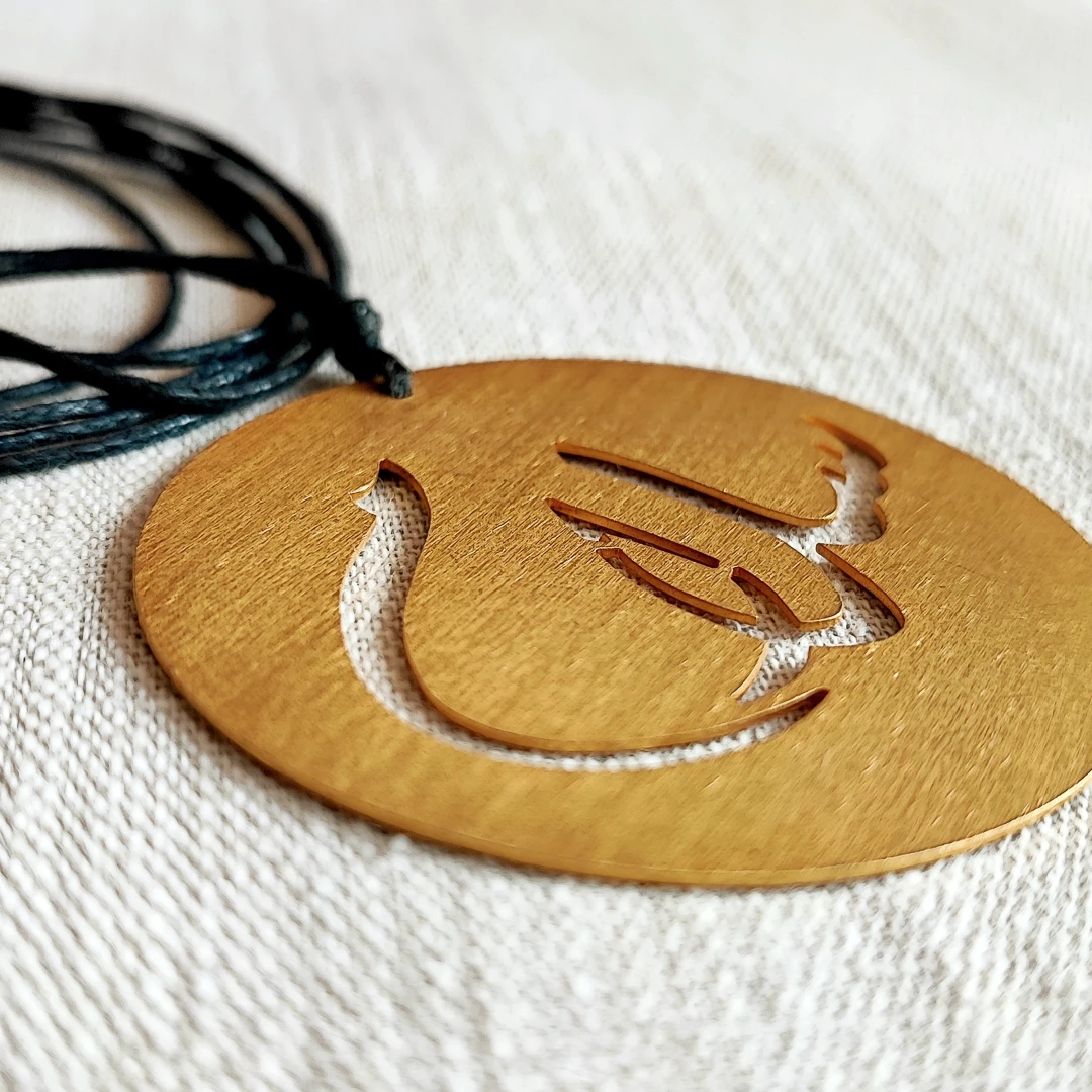 Large "Peace" Gold Plated Arabic Pendant - 3