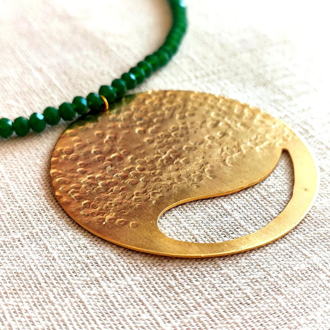 Gold Plated Beaded Paisley Necklace - 2