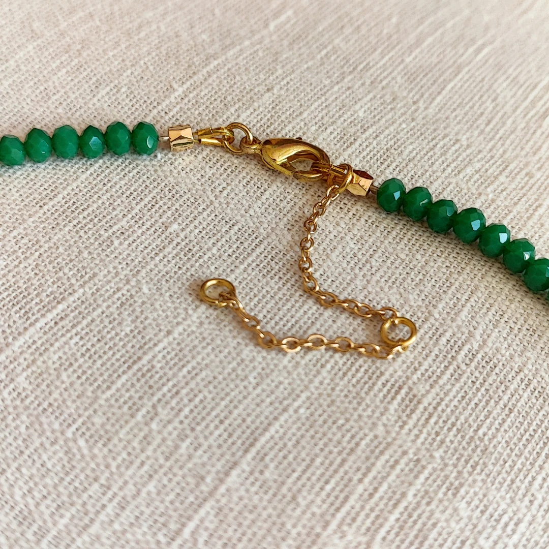 Gold Plated Beaded Paisley Necklace - 3