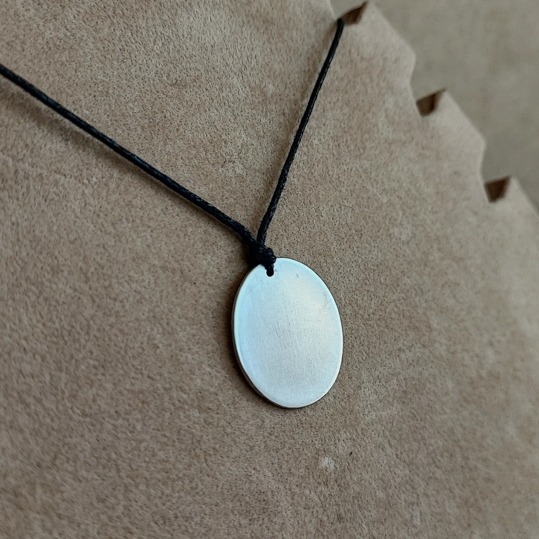 925 Silver Recycled Disc Pendant - 3