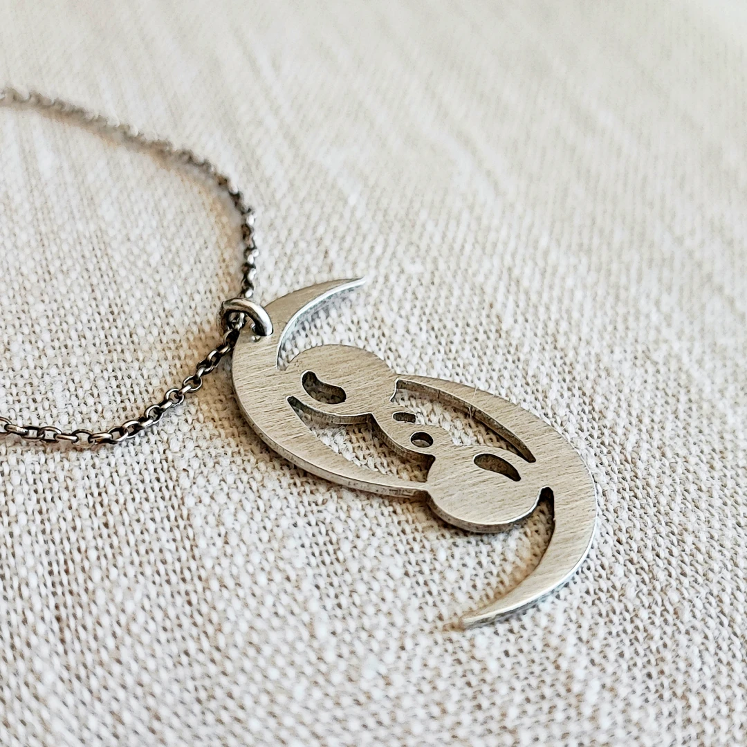 Moon Phases 925 Silver Paisley Necklace - 5