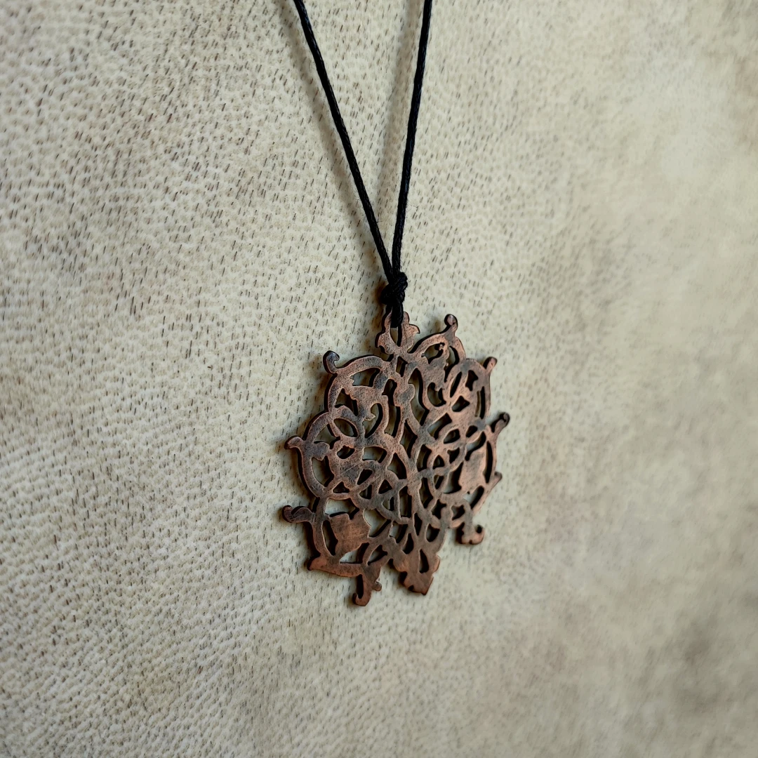 Arabesque Intricate Copper Pendant