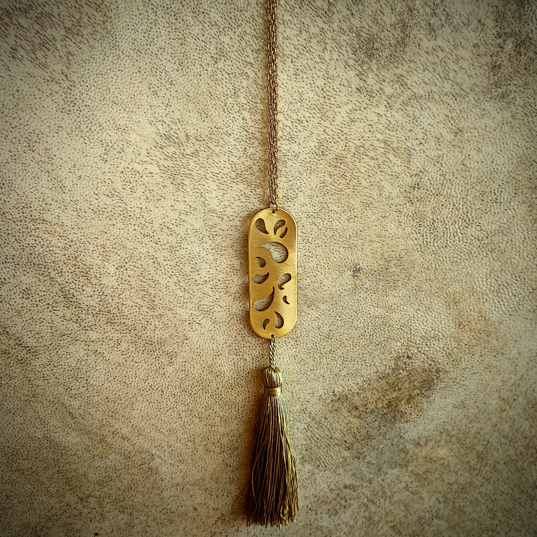 Good Plated Tassel Paisley Necklace - 3