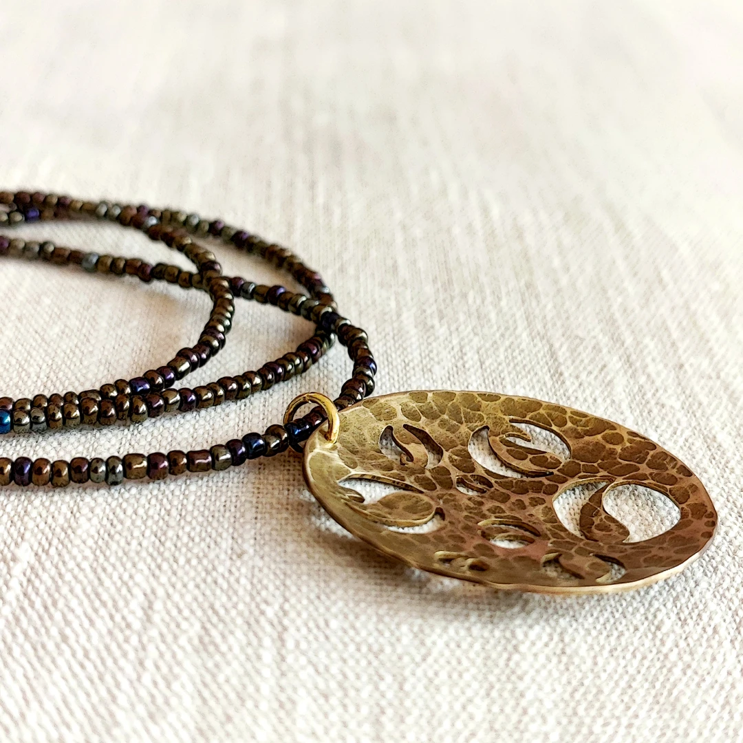 Whimsical Beaded Paisley Necklace - 2