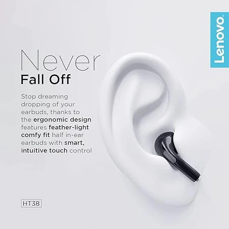 LENOVO HT38 EARPHONE BLACK - 2