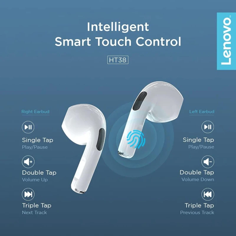 LENOVO HT38 EARPHONE WHITE - 2