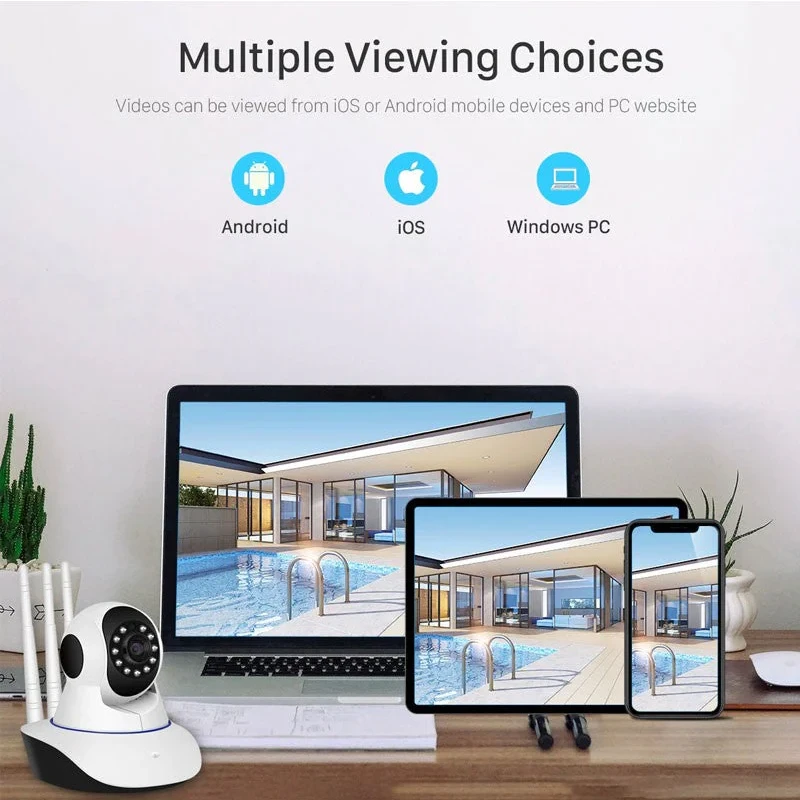 3MP 11 IR LED 3.6mm Lens HD PTZ Two Way Audio Wifi SD Card Cloud Storage IP Indoor Remote Viewing Motion Detection Surveillance Camera R6-30G - 3