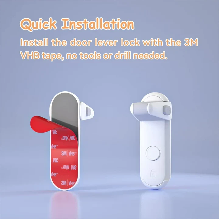Door Lever Locks For Childproof & Petproof, Door Handle Locks For Toddlers, Baby Door Safety Locks For Toddlers (White) - 3