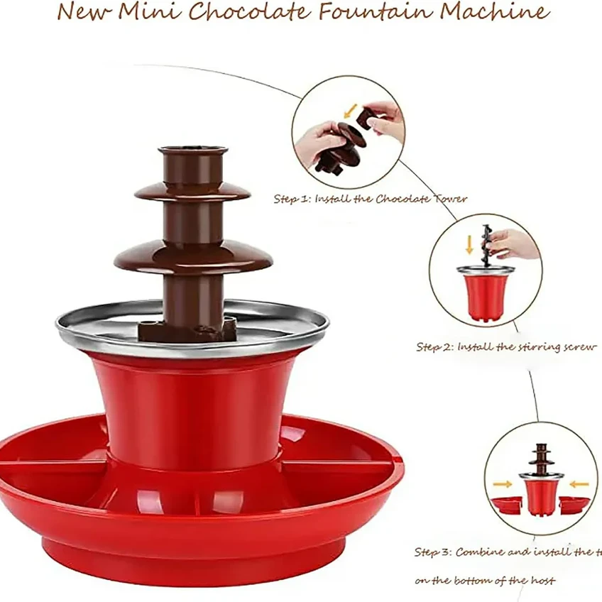 Chocolate Fountain Machine, Mini Fondue Set - 2