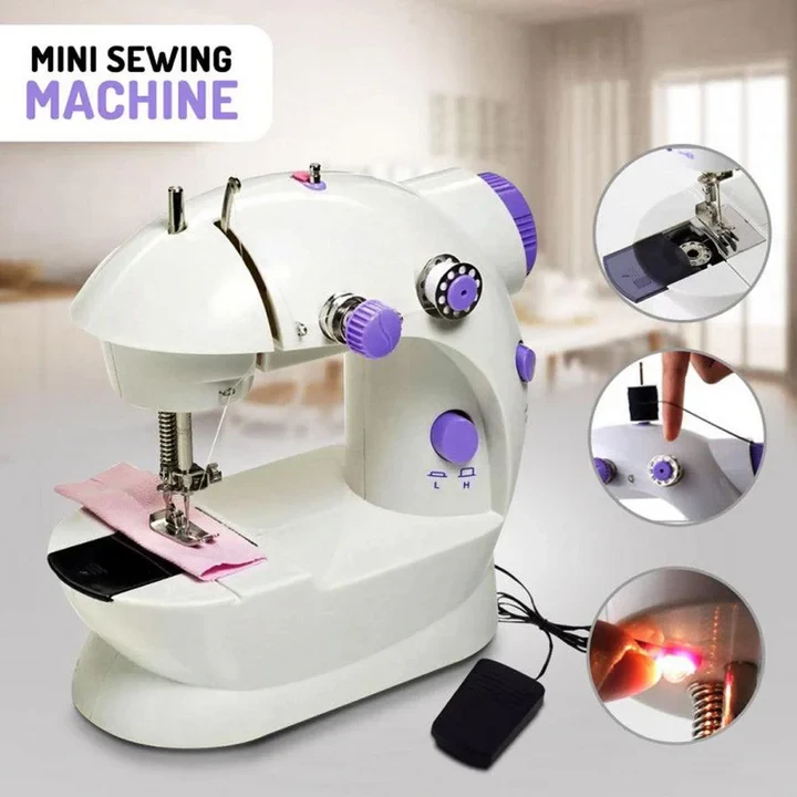 Portable Mini Sewing Machine With LED Light And Foot Pedal - 2